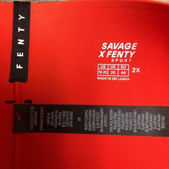 Savage X Fenty Woman’s Hot-line High Waist Leggings Fiesta Red 2X NWT Contouring - Picture 9 of 11